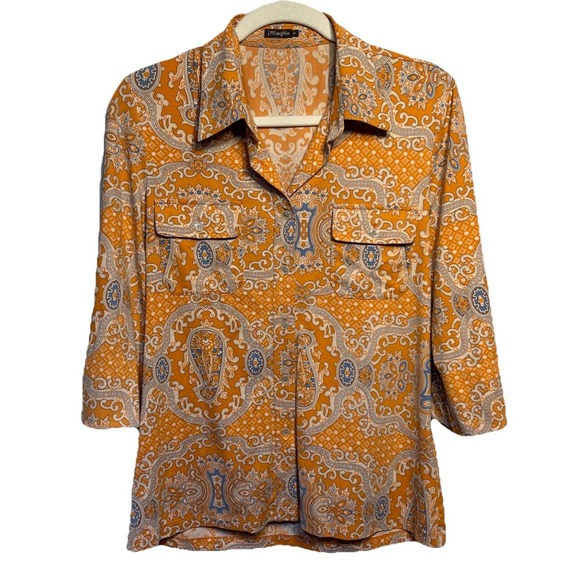 J. McLaughlin Lightweight Stretch 3/4 Sleeve Tops (Lot of 2) Women's Size‎ M EUC - Picture 2 of 16